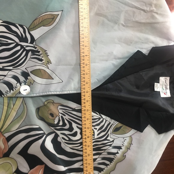 Vintage Carol Peterson Silk Blazer Jacket Green Zebra size 1X - Picture 12 of 16